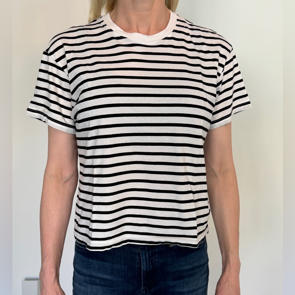 ATM black and white striped t-shirt